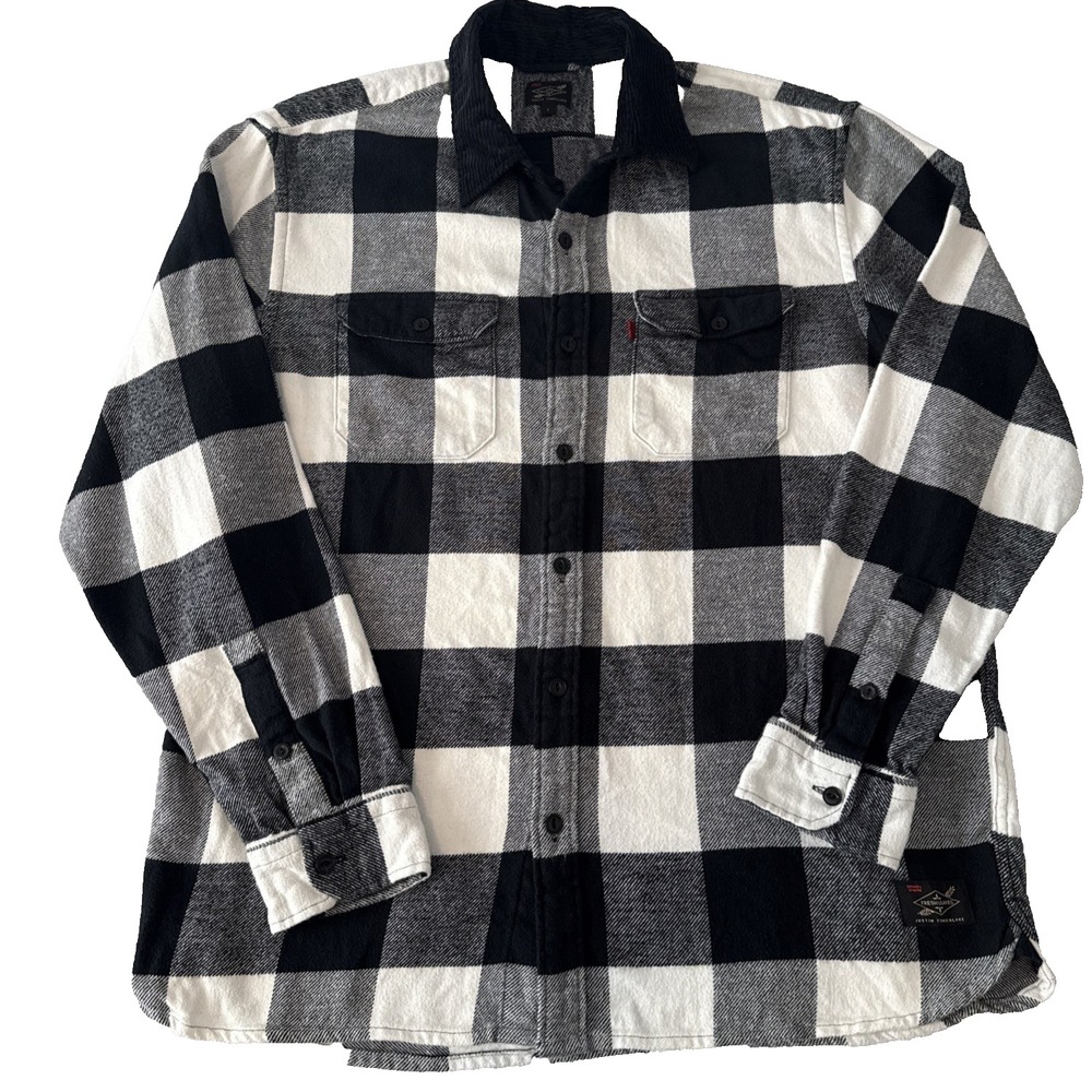 Levis Justin Timberlake Fresh Leaves Plaid Flannel Shirt Men's L Streetwear